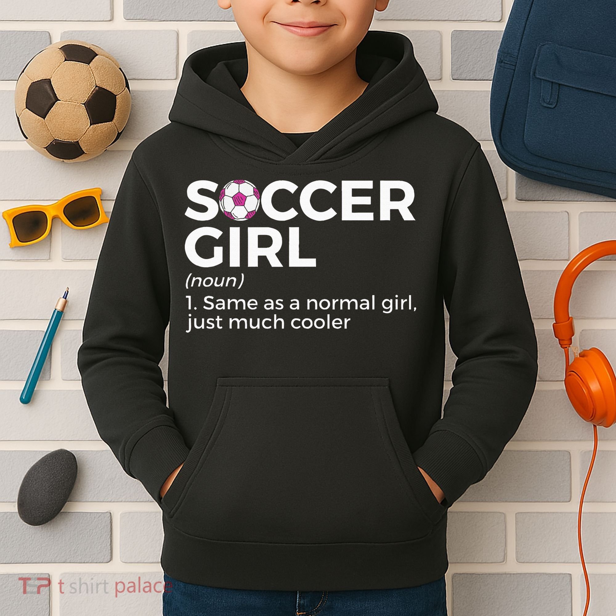 Soccer Girl Definition Kids Hoodie