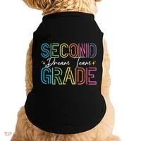 Second Grade Dream Team Teacher Student Back To School Doggie Tank thumb 0