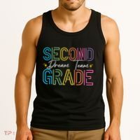 Second Grade Dream Team Teacher Student Back To School Tank Top thumb 3