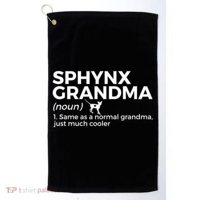 Sphynx Grandma Definition Funny Sphynx Cat Golf Towel