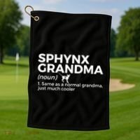 Sphynx Grandma Definition Funny Sphynx Cat Golf Towel thumb 1