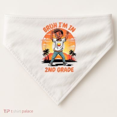 Second Grade Dabbing Boy Bruh IM In 2nd Grade Students USA-Made Doggie Bandana