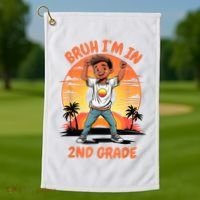 Second Grade Dabbing Boy Bruh IM In 2nd Grade Students Golf Towel thumb 1