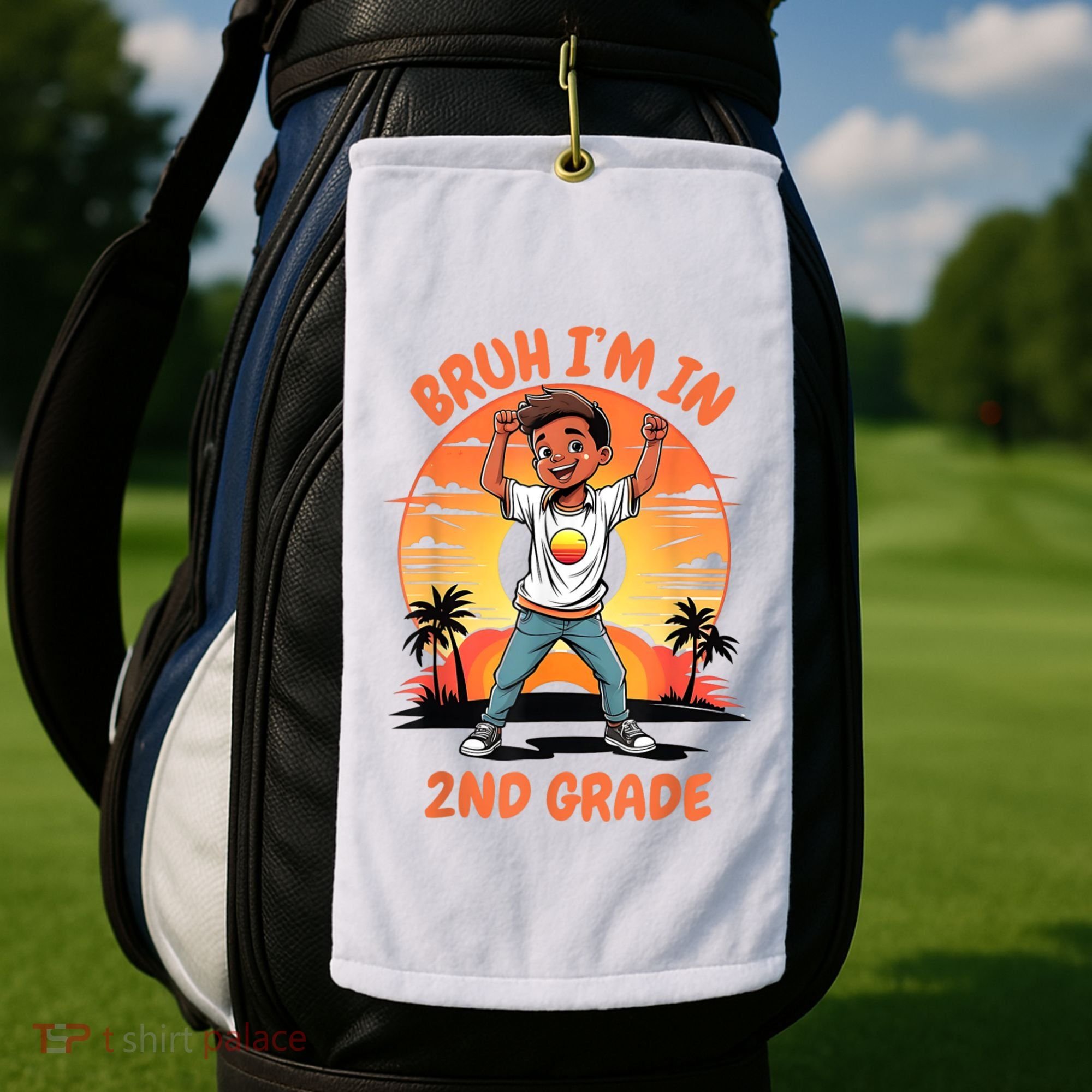 Second Grade Dabbing Boy Bruh IM In 2nd Grade Students Golf Towel
