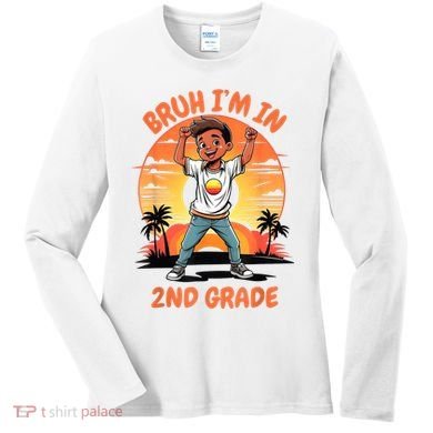 Second Grade Dabbing Boy Bruh IM In 2nd Grade Students Women's Long Sleeve Shirt