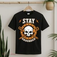 Stay Grounded Electric Electrical Electrician T-Shirt thumb 2