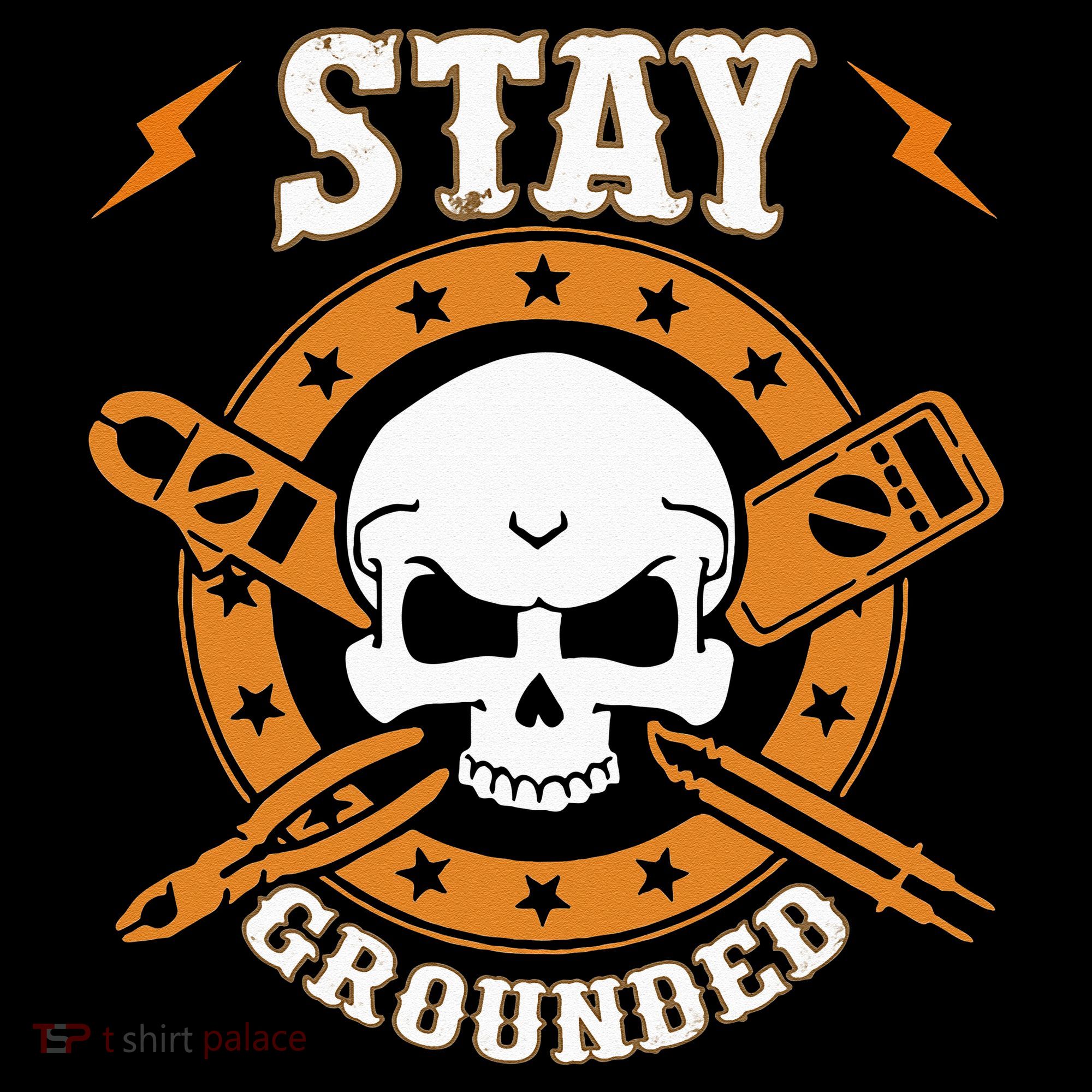 Stay Grounded Electric Electrical Electrician Button