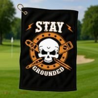 Stay Grounded Electric Electrical Electrician Golf Towel thumb 1