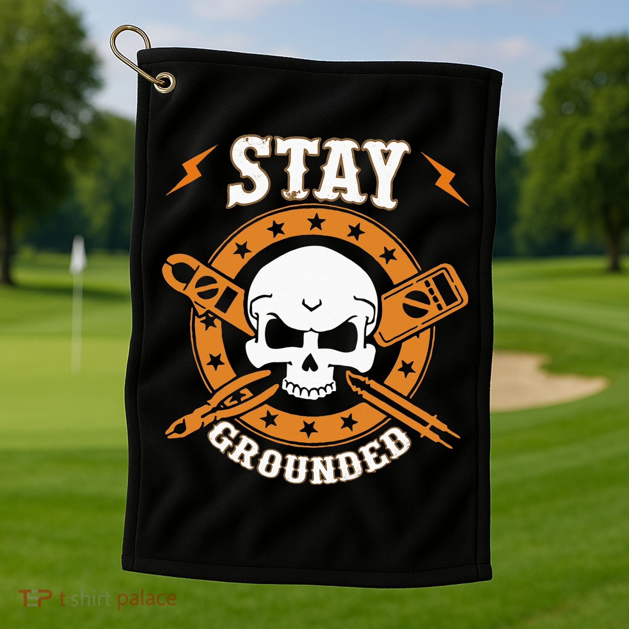 Stay Grounded Electric Electrical Electrician Golf Towel