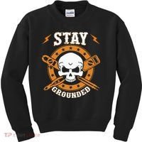 Stay Grounded Electric Electrical Electrician Kids Sweatshirt thumb 0