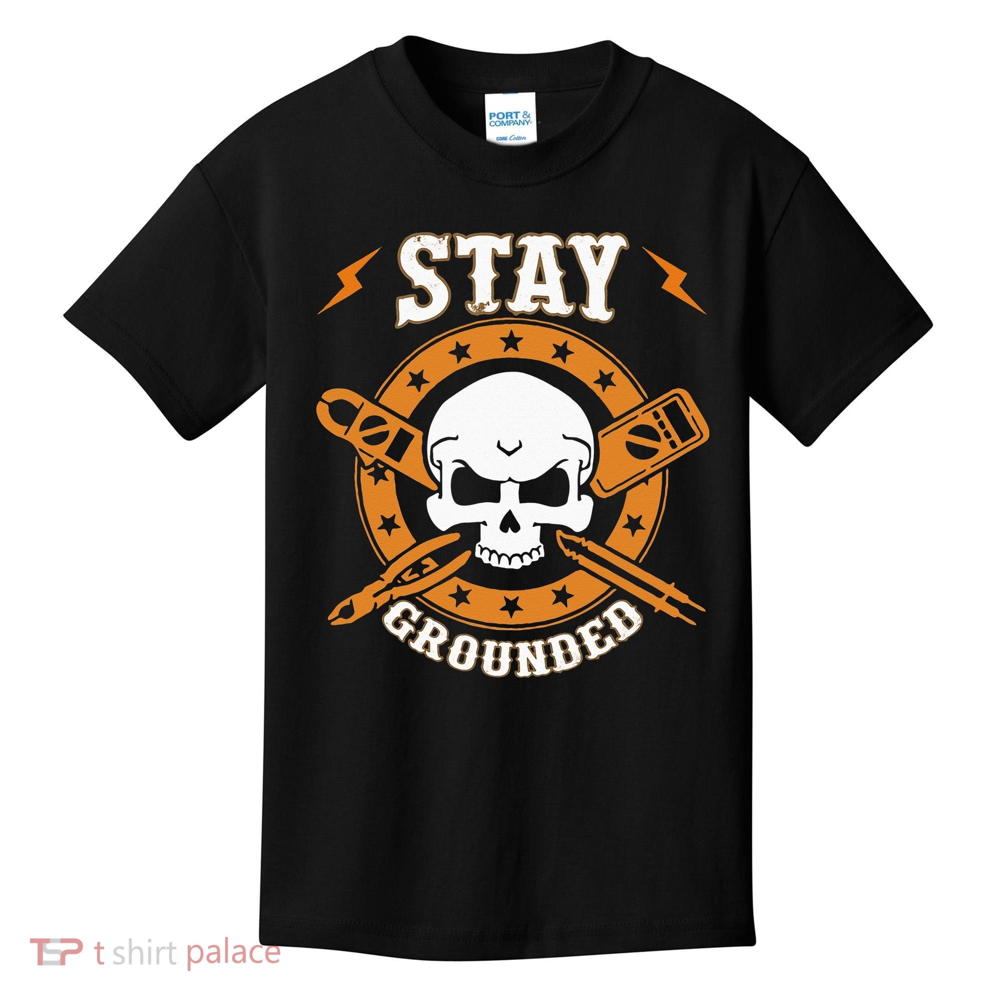 Stay Grounded Electric Electrical Electrician Kids T-Shirt