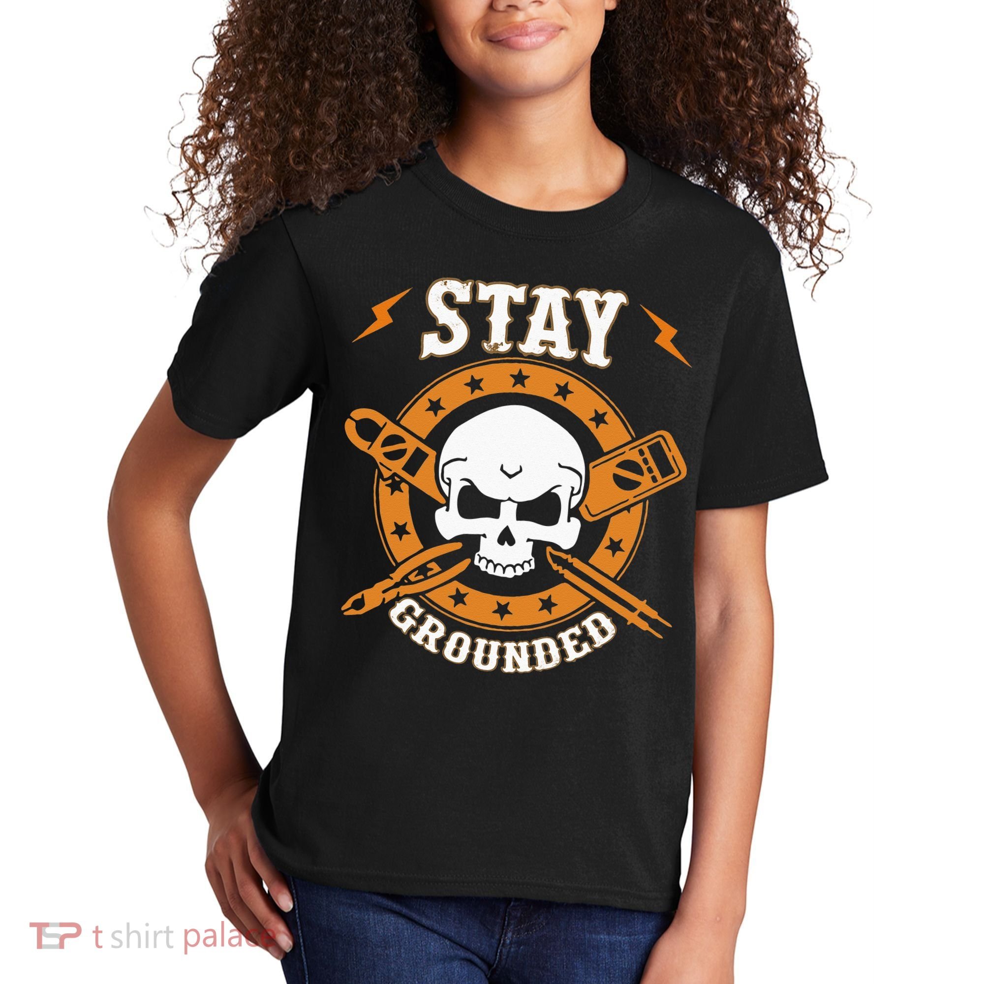 Stay Grounded Electric Electrical Electrician Kids T-Shirt