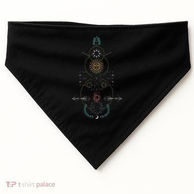 Sacred Geometry Earth Sun And Moon USA-Made Doggie Bandana