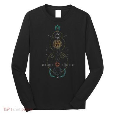 Sacred Geometry Earth Sun And Moon Long Sleeve Shirt