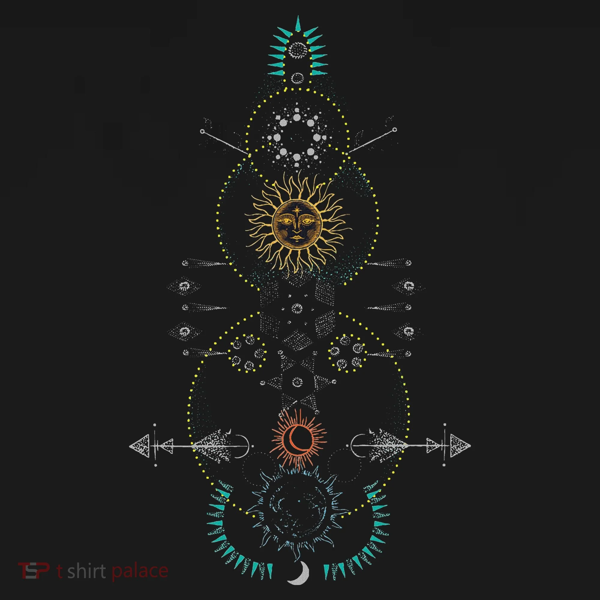 Sacred Geometry Earth Sun And Moon Women's Hoodie