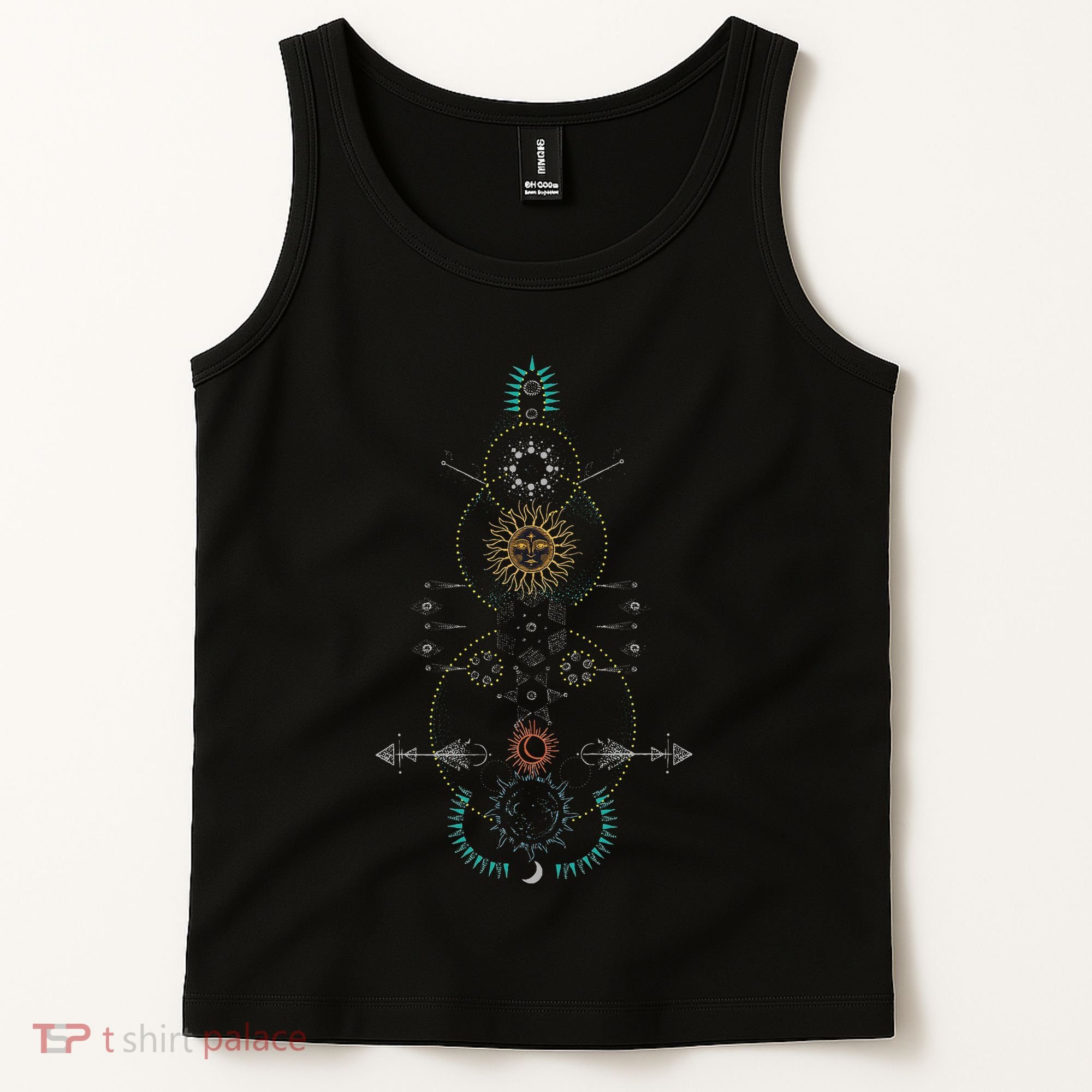 Sacred Geometry Earth Sun And Moon Tank Top