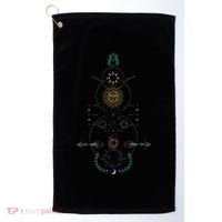 Sacred Geometry Earth Sun And Moon Golf Towel thumb 0