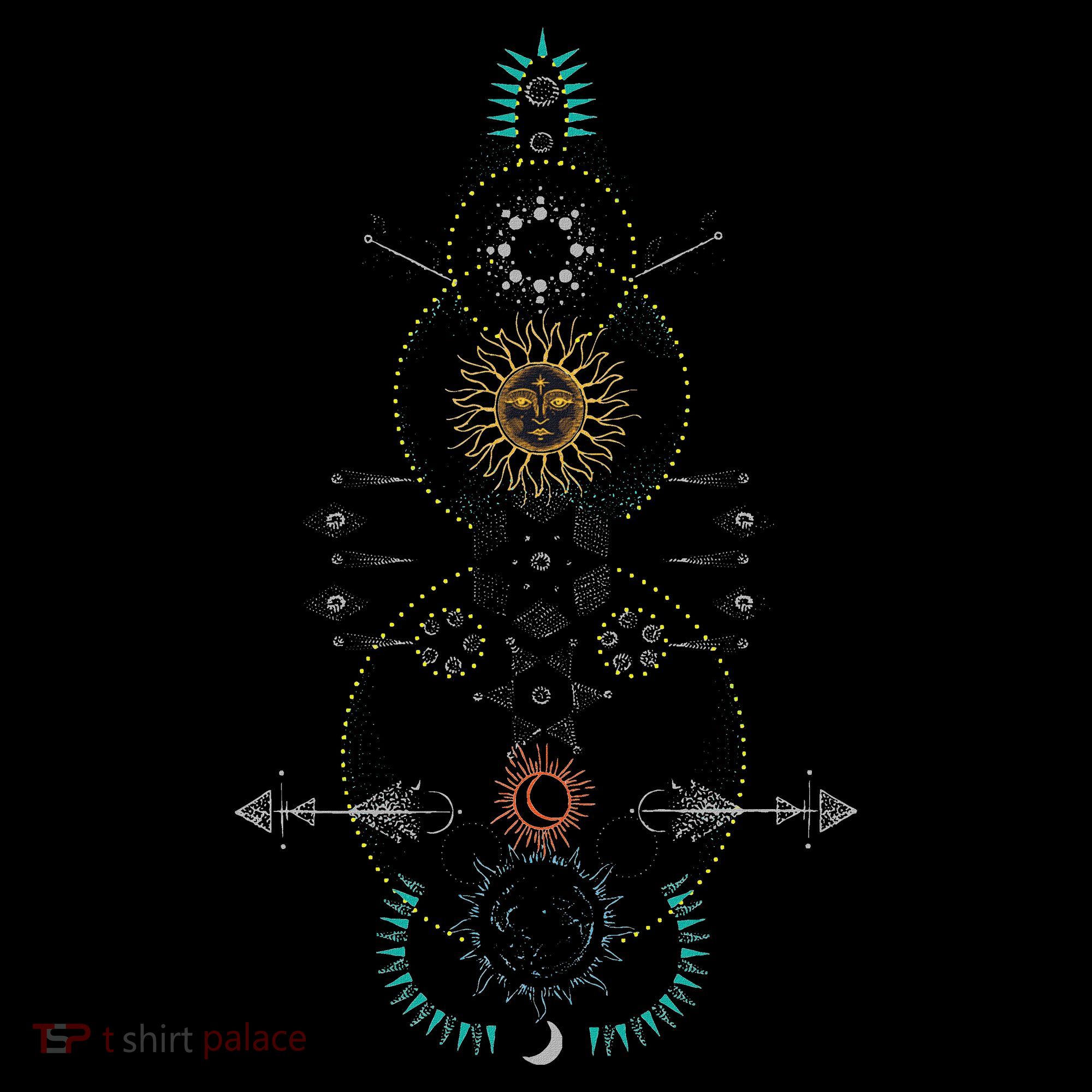 Sacred Geometry Earth Sun And Moon Kids Sweatshirt