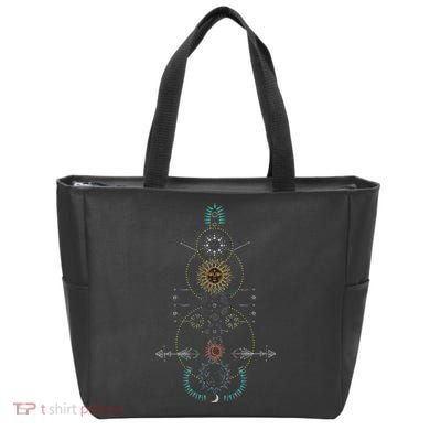 Sacred Geometry Earth Sun And Moon Tote Bag