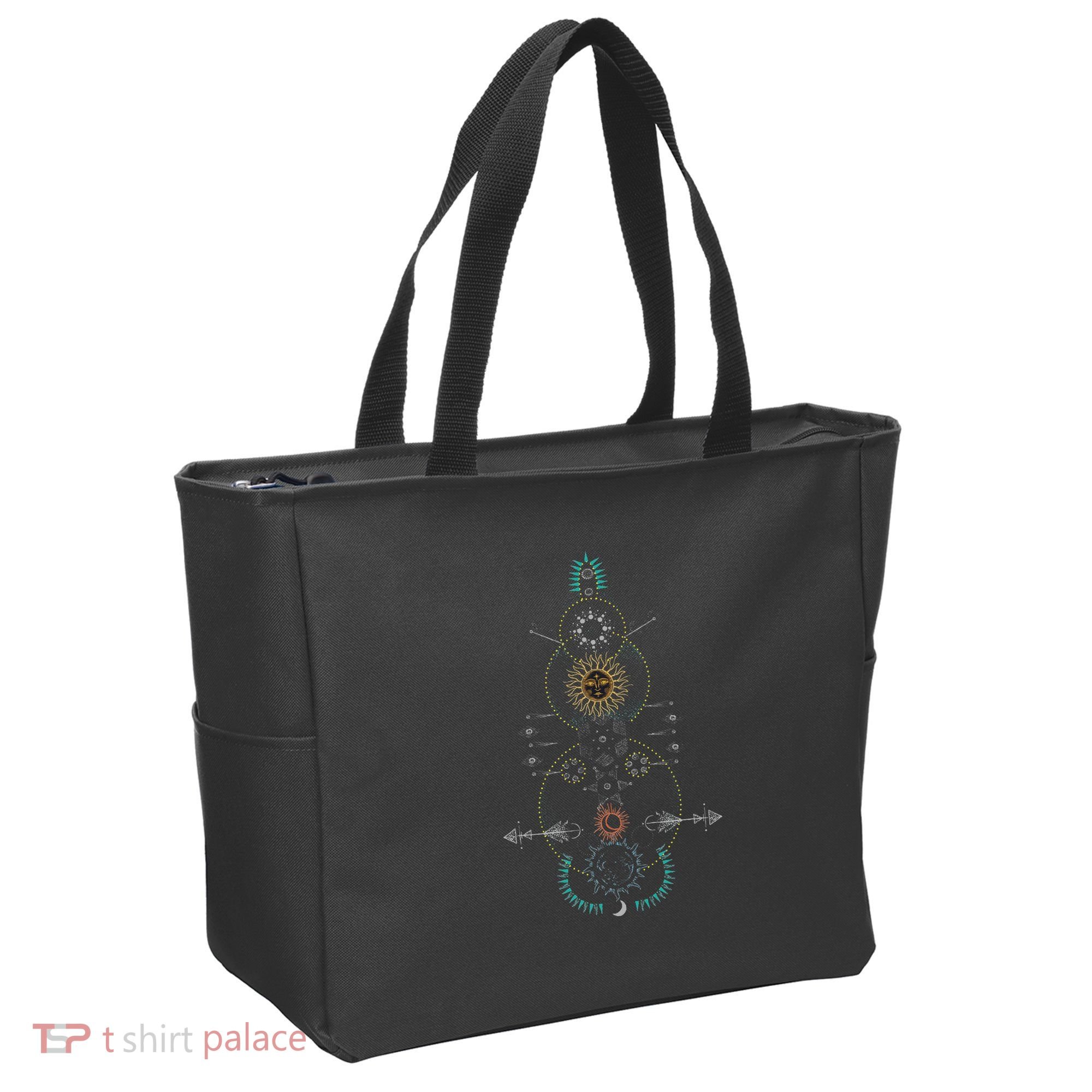 Sacred Geometry Earth Sun And Moon Tote Bag