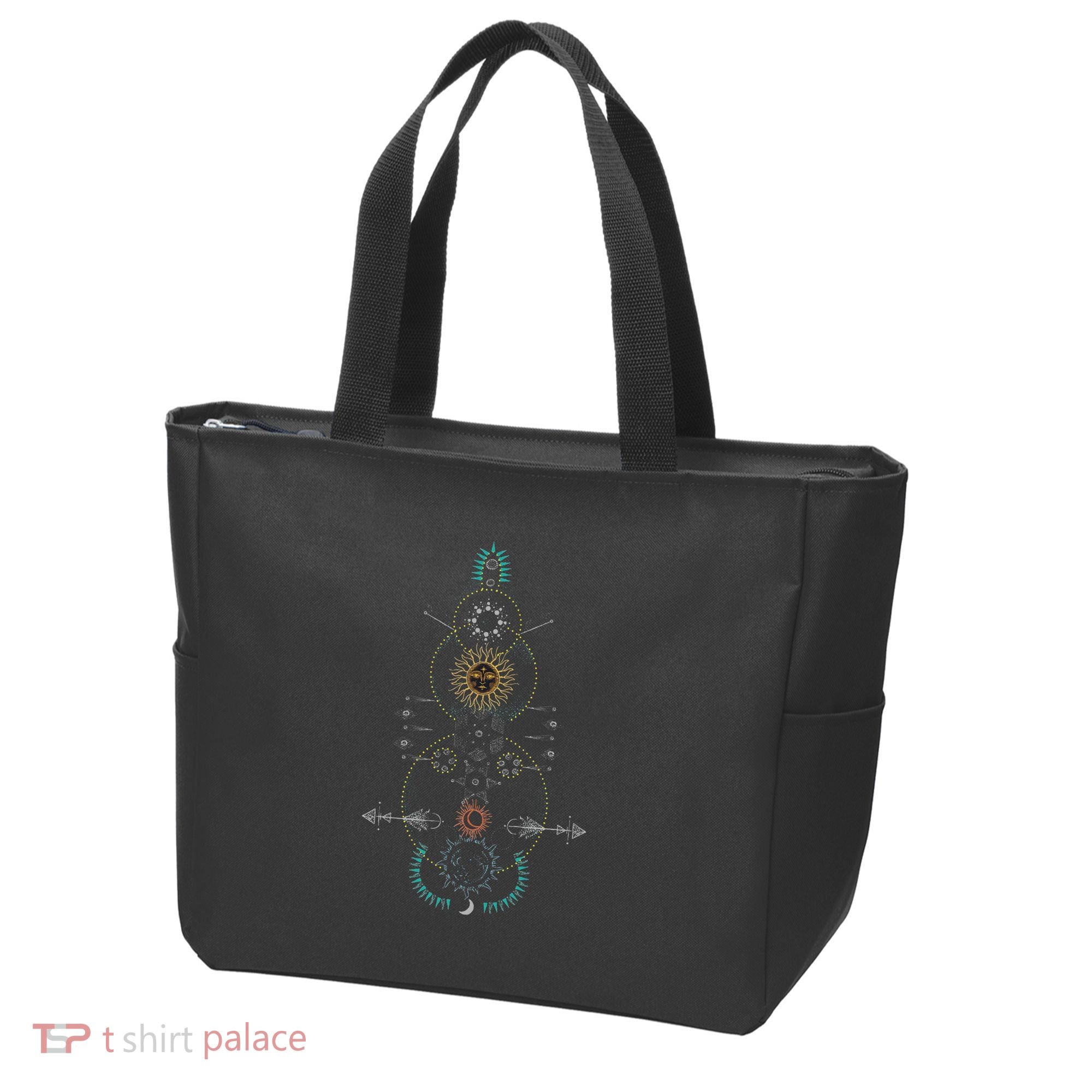 Sacred Geometry Earth Sun And Moon Tote Bag