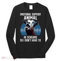 Screaming Goat Emotional Support Animal Goat Owner Raiser Long Sleeve Shirt thumb 0