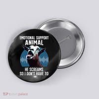 Screaming Goat Emotional Support Animal Goat Owner Raiser Button thumb 0