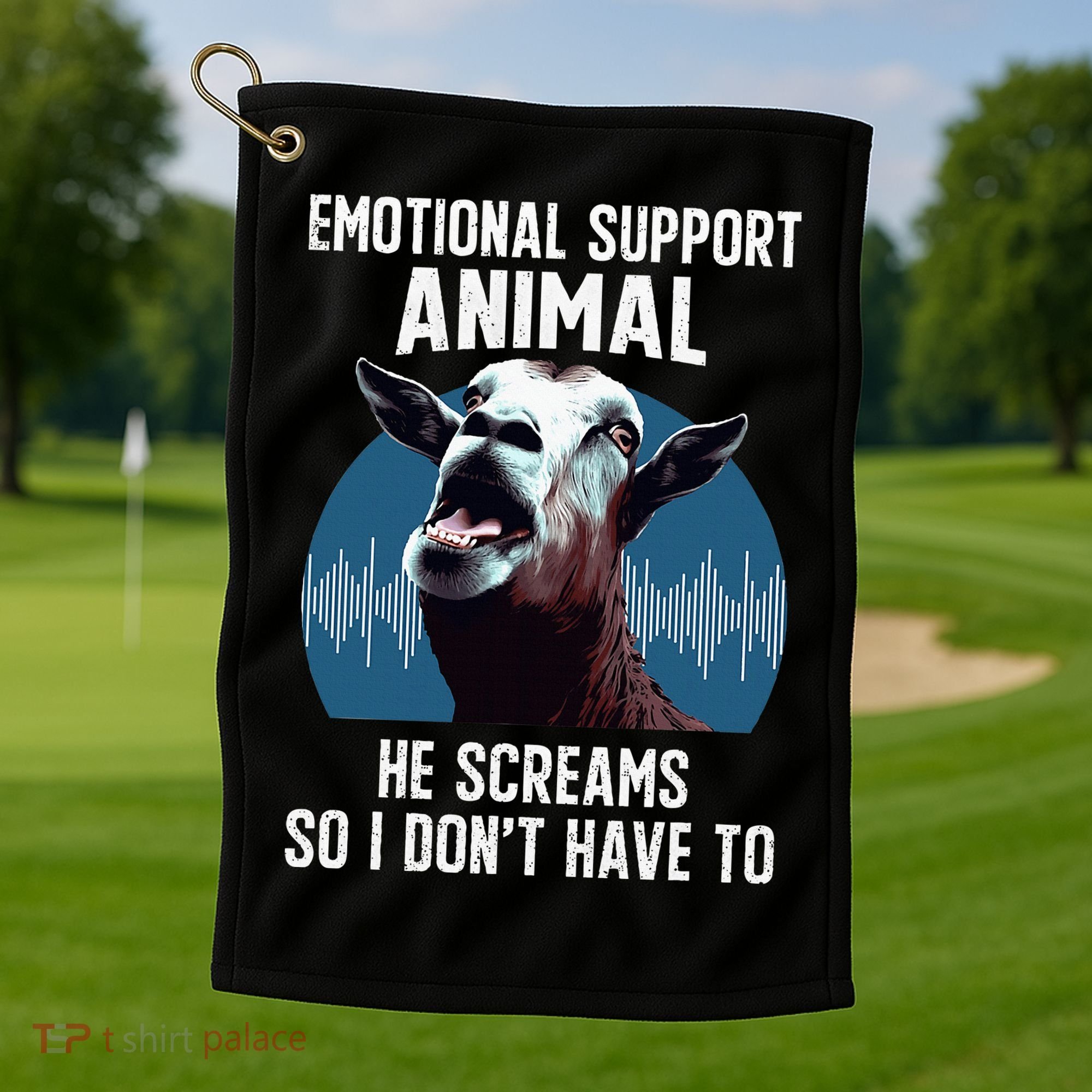 Screaming Goat Emotional Support Animal Goat Owner Raiser Golf Towel