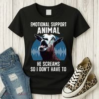 Screaming Goat Emotional Support Animal Goat Owner Raiser Women's T-Shirt thumb 3
