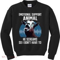 Screaming Goat Emotional Support Animal Goat Owner Raiser Kids Sweatshirt thumb 0