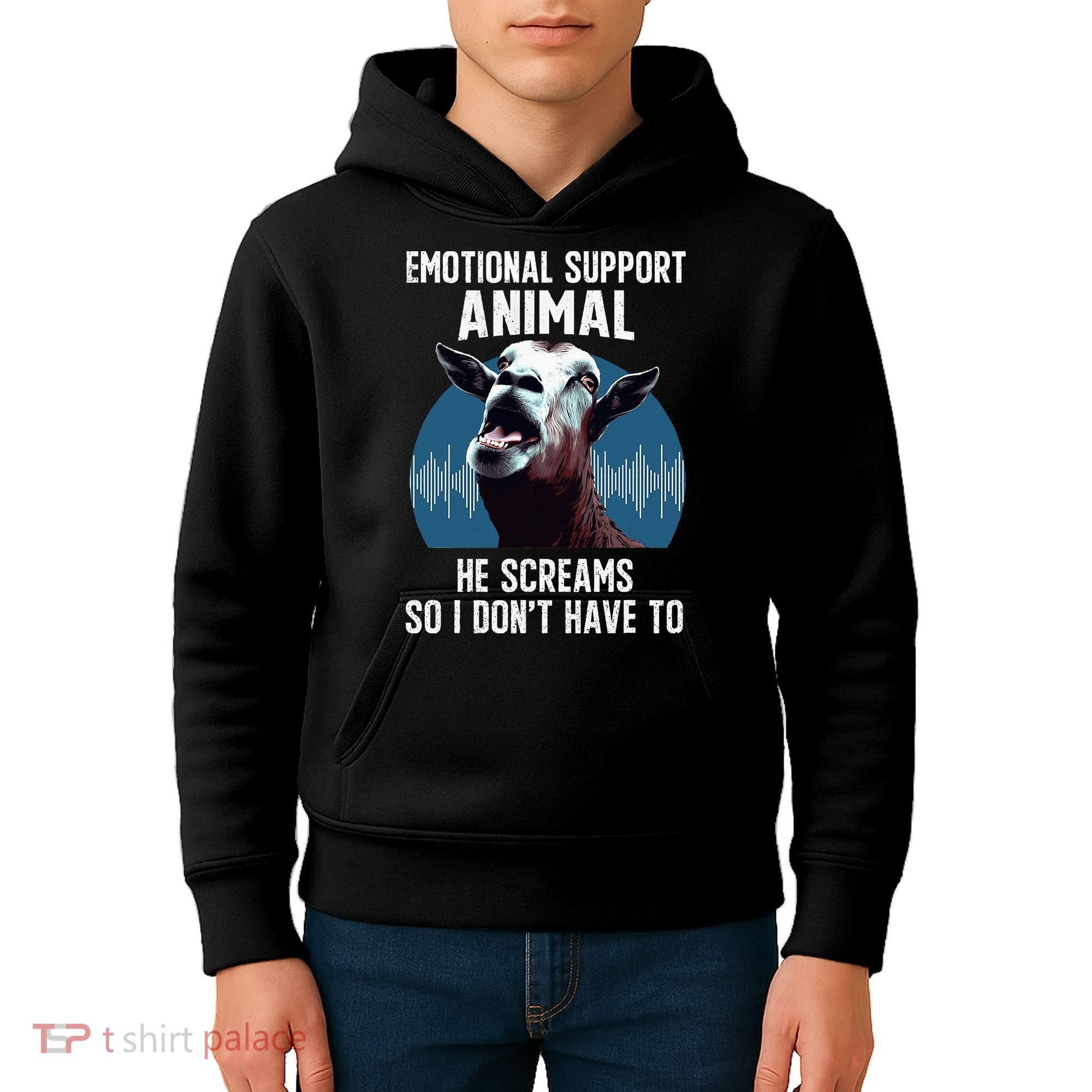 Screaming Goat Emotional Support Animal Goat Owner Raiser Kids Hoodie
