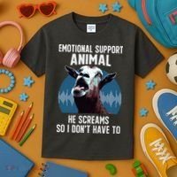 Screaming Goat Emotional Support Animal Goat Owner Raiser Kids T-Shirt thumb 3