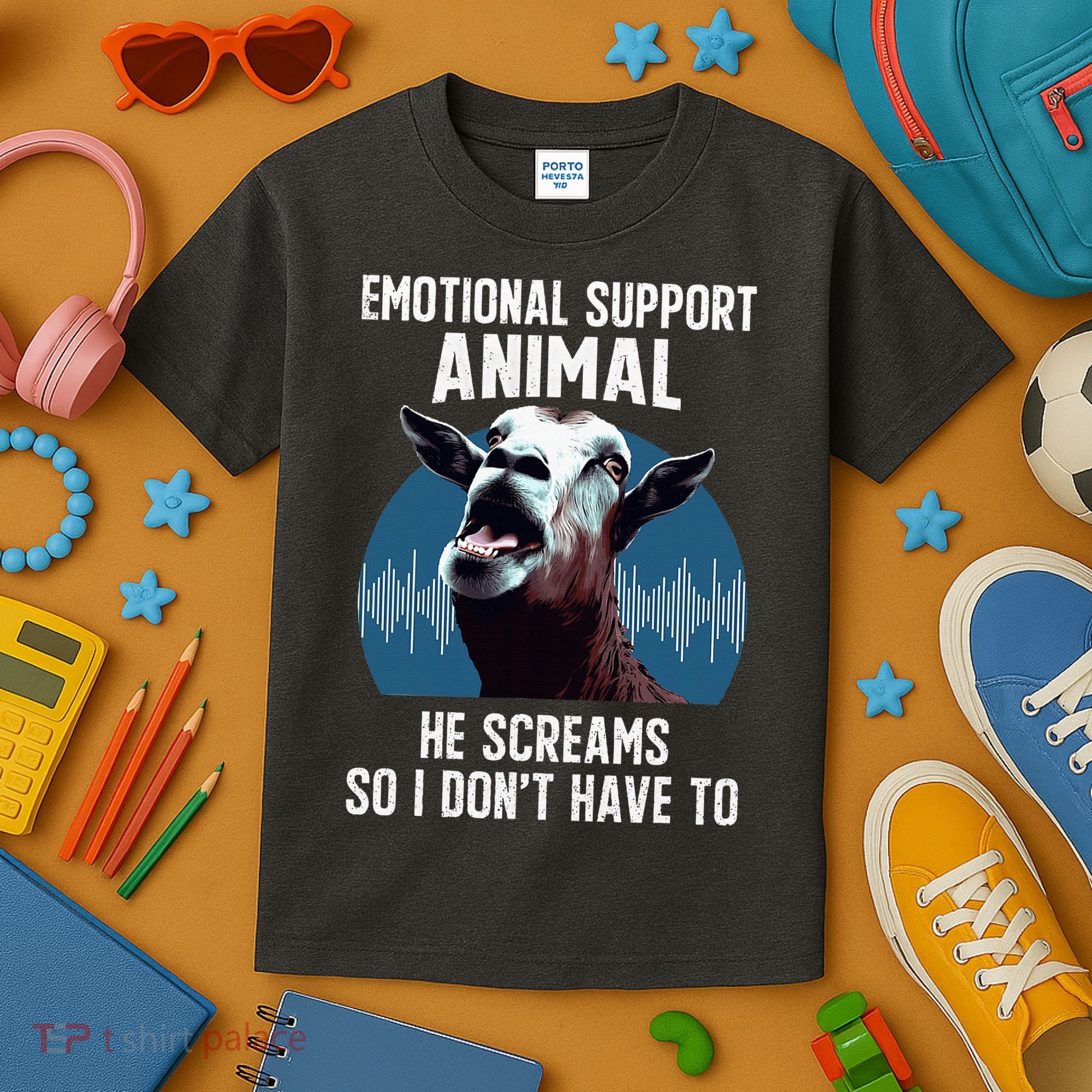 Screaming Goat Emotional Support Animal Goat Owner Raiser Kids T-Shirt