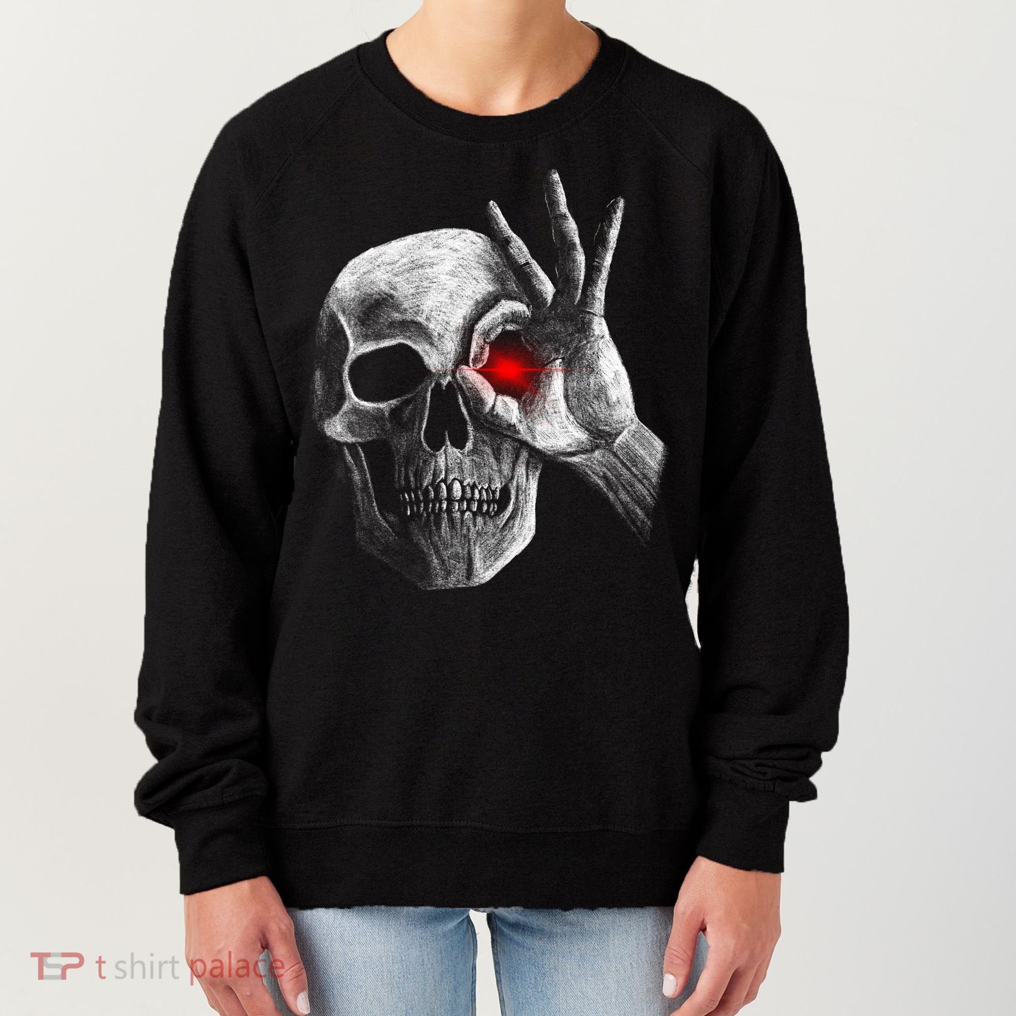 Skeleton Glowing Eye Women's Sweatshirt