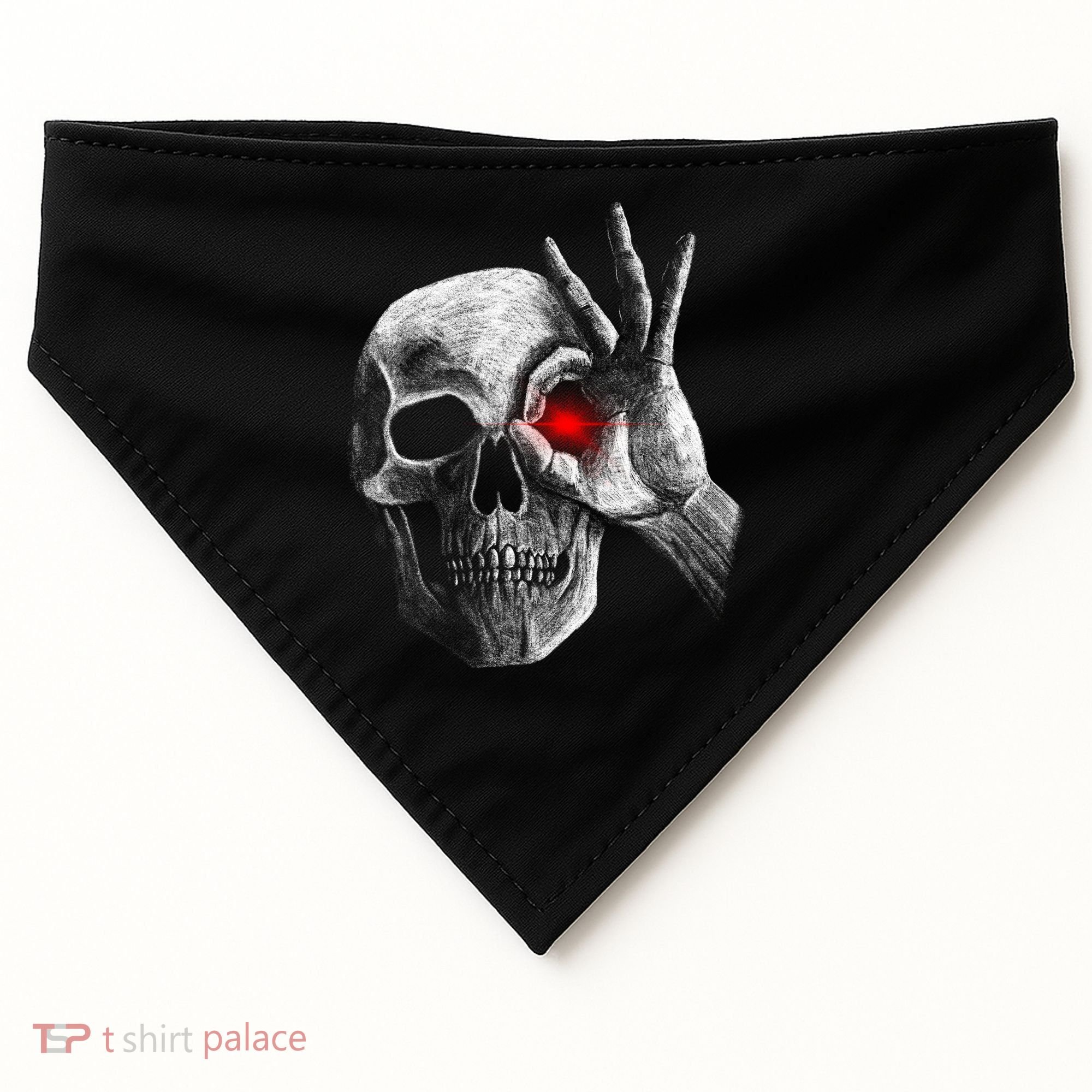 Skeleton Glowing Eye USA-Made Doggie Bandana