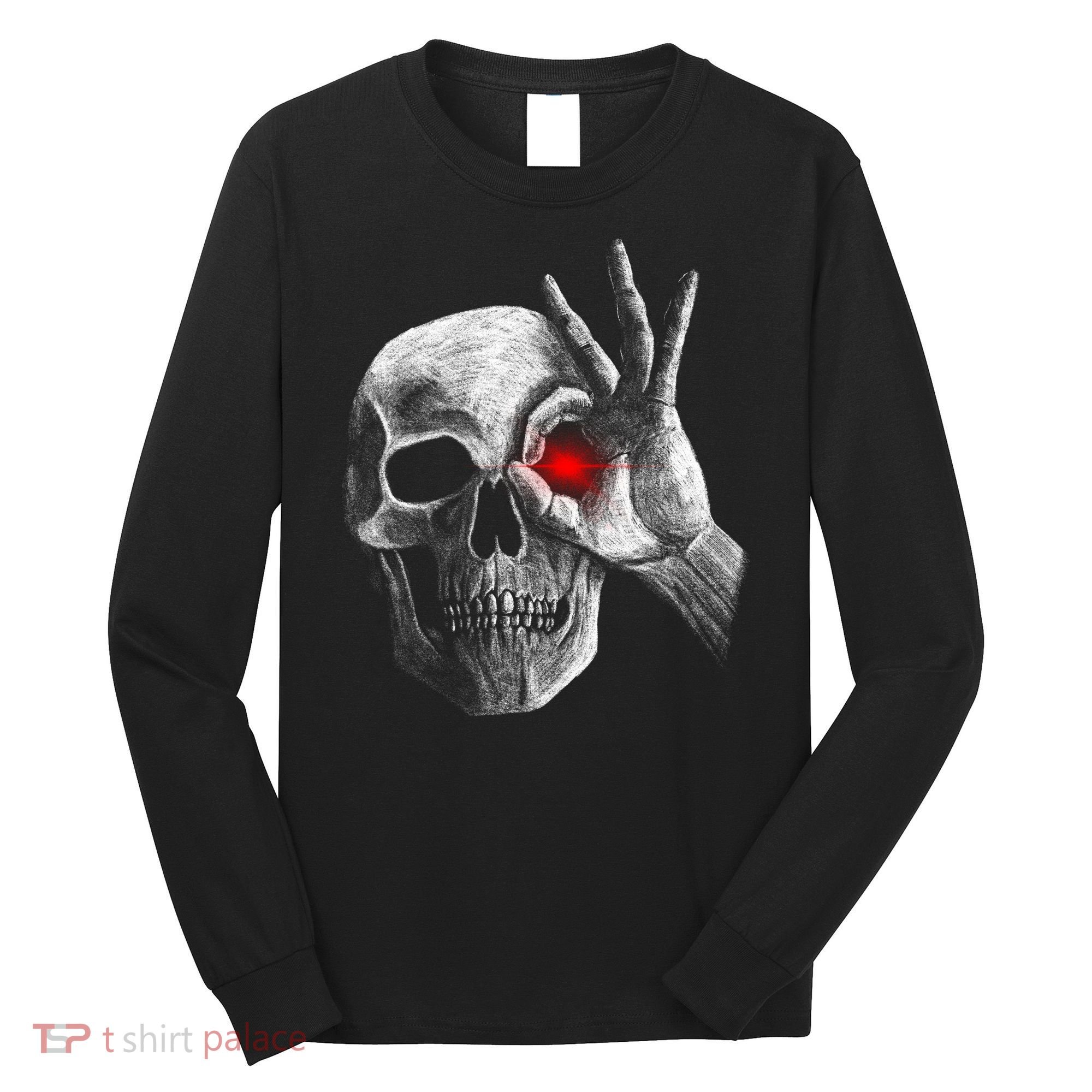 Skeleton Glowing Eye Long Sleeve Shirt