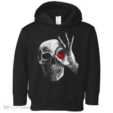 Skeleton Glowing Eye Toddler Hoodie