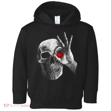 Skeleton Glowing Eye Toddler Hoodie