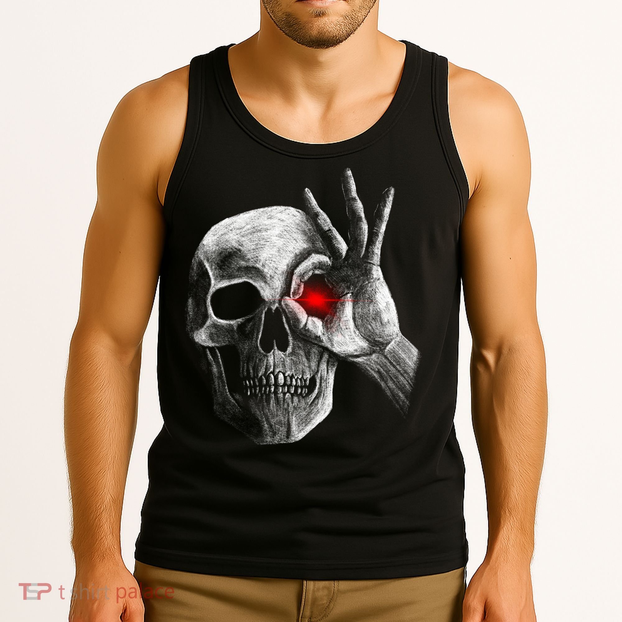 Skeleton Glowing Eye Tank Top