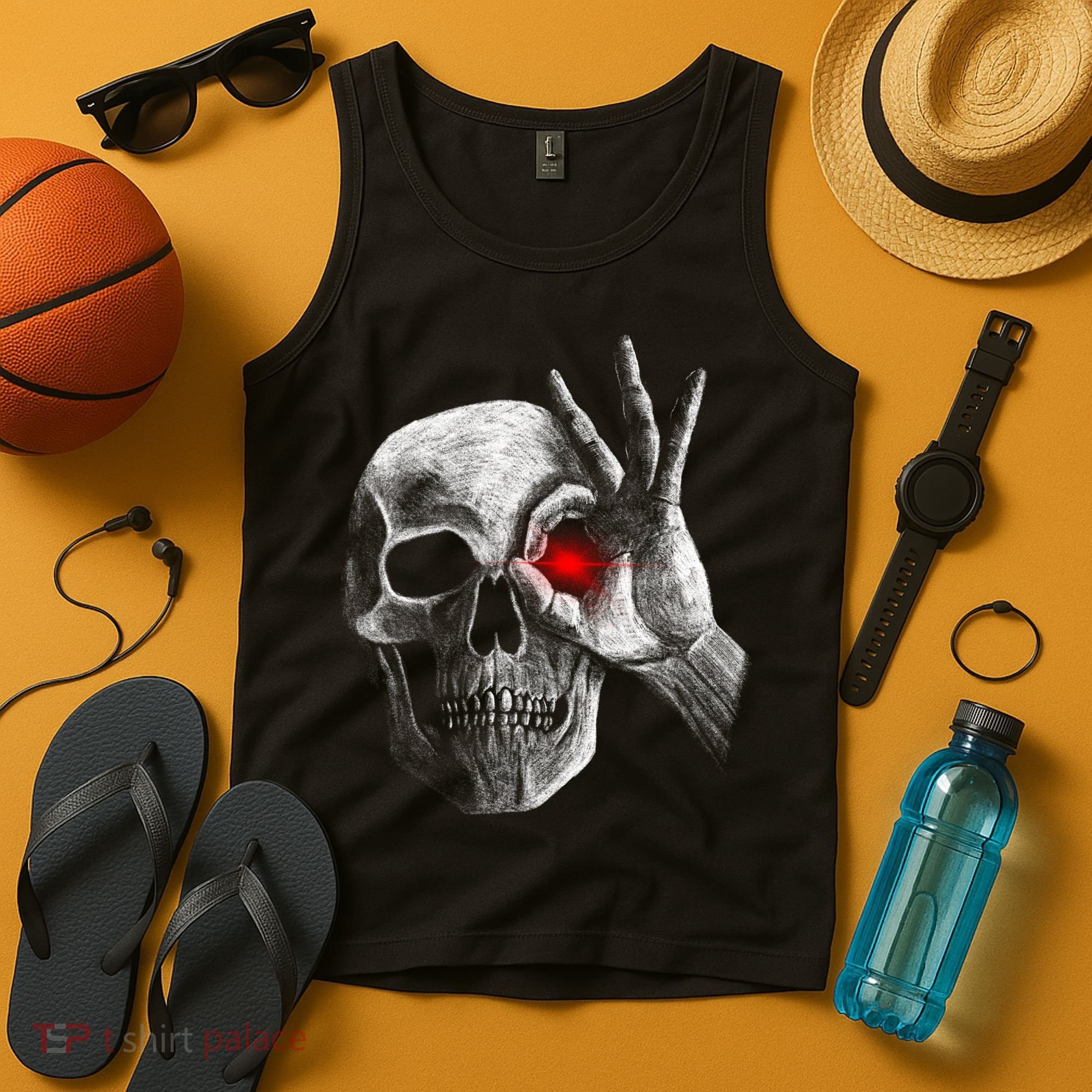 Skeleton Glowing Eye Tank Top