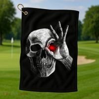 Skeleton Glowing Eye Golf Towel thumb 1