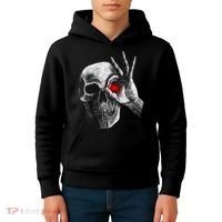 Skeleton Glowing Eye Kids Hoodie thumb 4