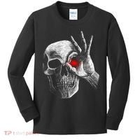 Skeleton Glowing Eye Kids Long Sleeve Shirt thumb 0