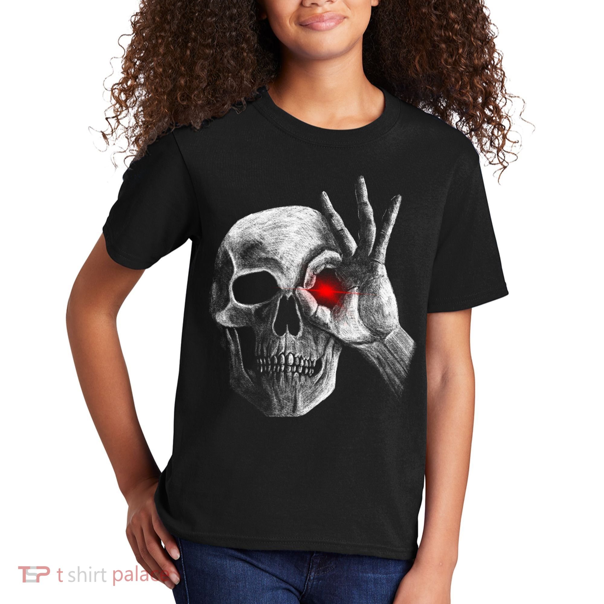 Skeleton Glowing Eye Kids T-Shirt