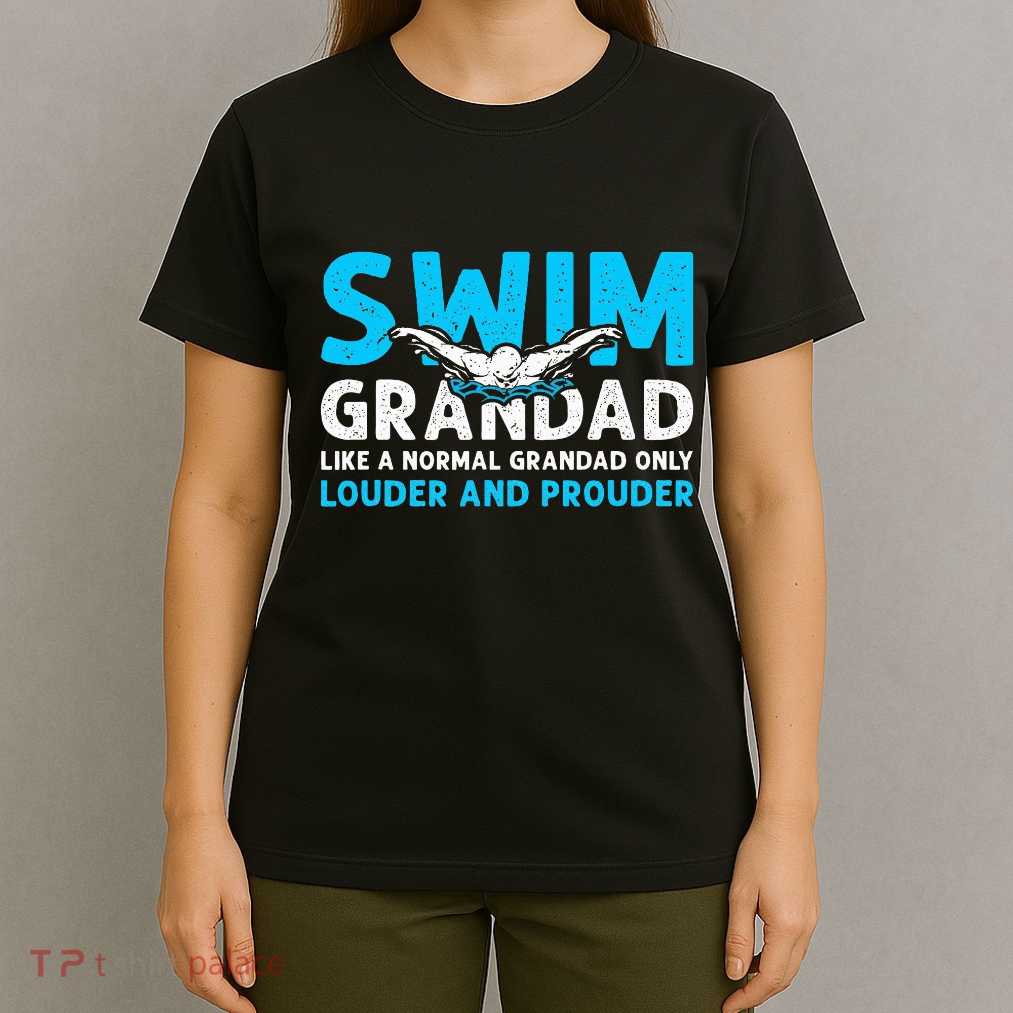 Swim Grandad Funny Swimming Grandad Of A Swimmer Grandad T-Shirt