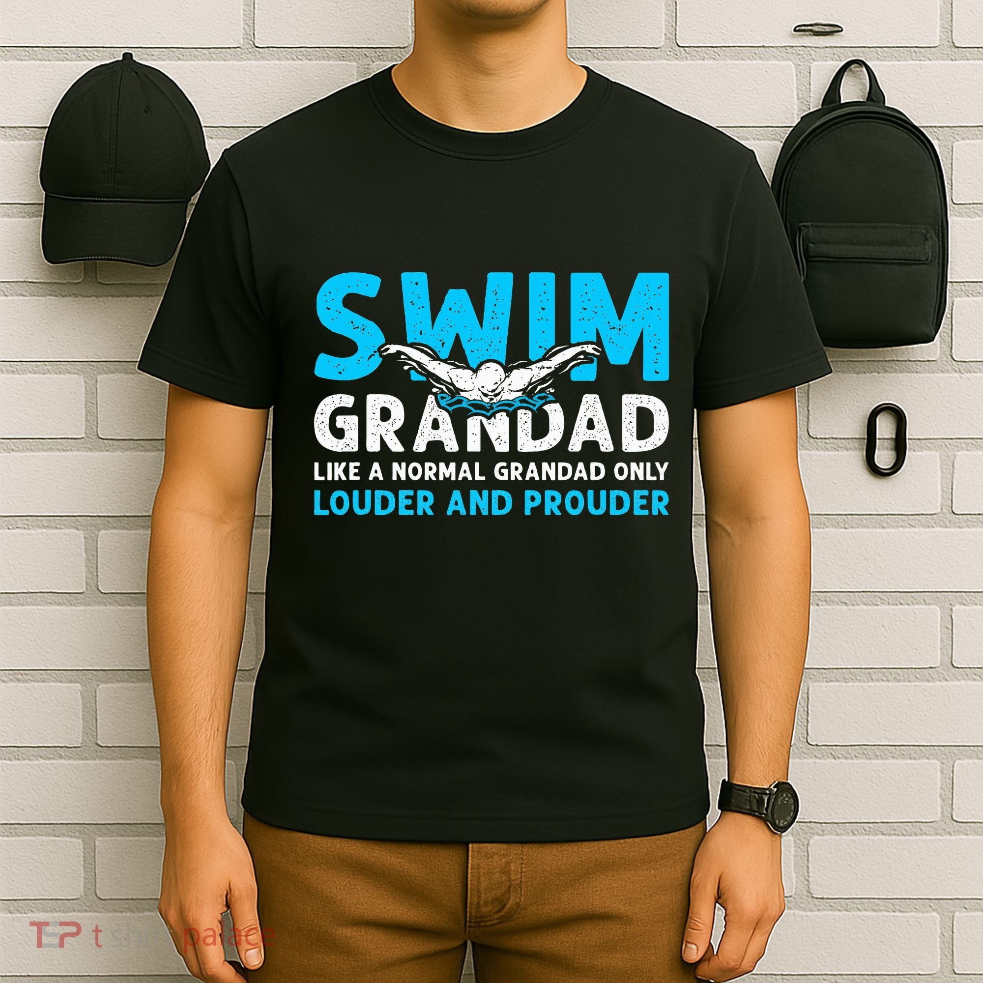 Swim Grandad Funny Swimming Grandad Of A Swimmer Grandad T-Shirt