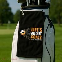 Soccer Gift For Boys 'Life's About Goals' Boys Soccer Gift Golf Towel thumb 2