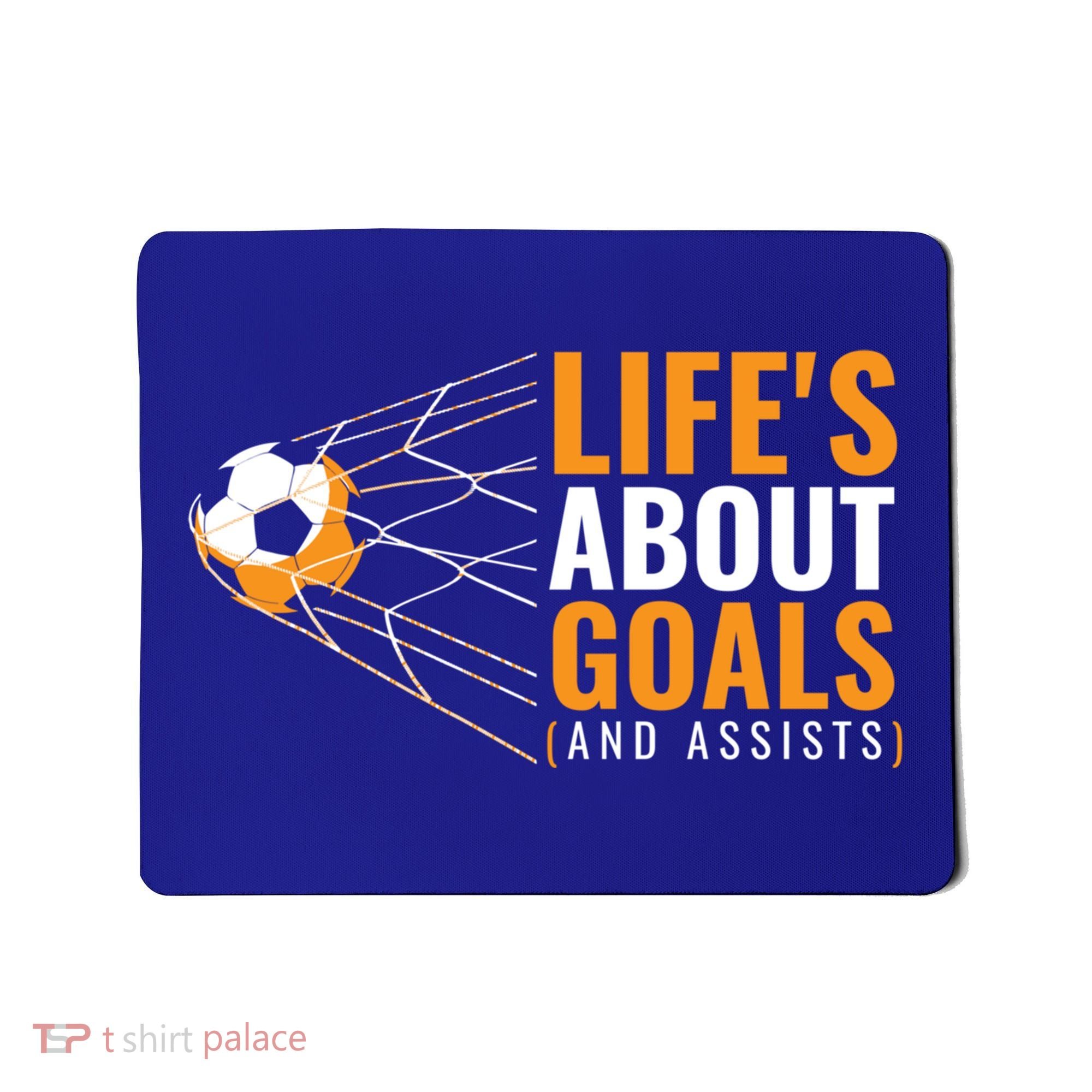 Soccer Gift For Boys 'Life's About Goals' Boys Soccer Gift Mousepad
