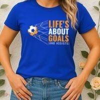 Soccer Gift For Boys 'Life's About Goals' Boys Soccer Gift Women's T-Shirt thumb 2
