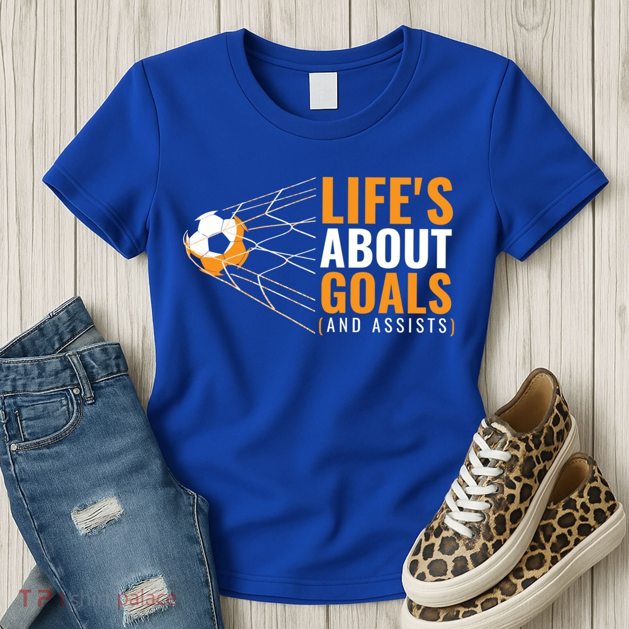 Soccer Gift For Boys 'Life's About Goals' Boys Soccer Gift Women's T-Shirt